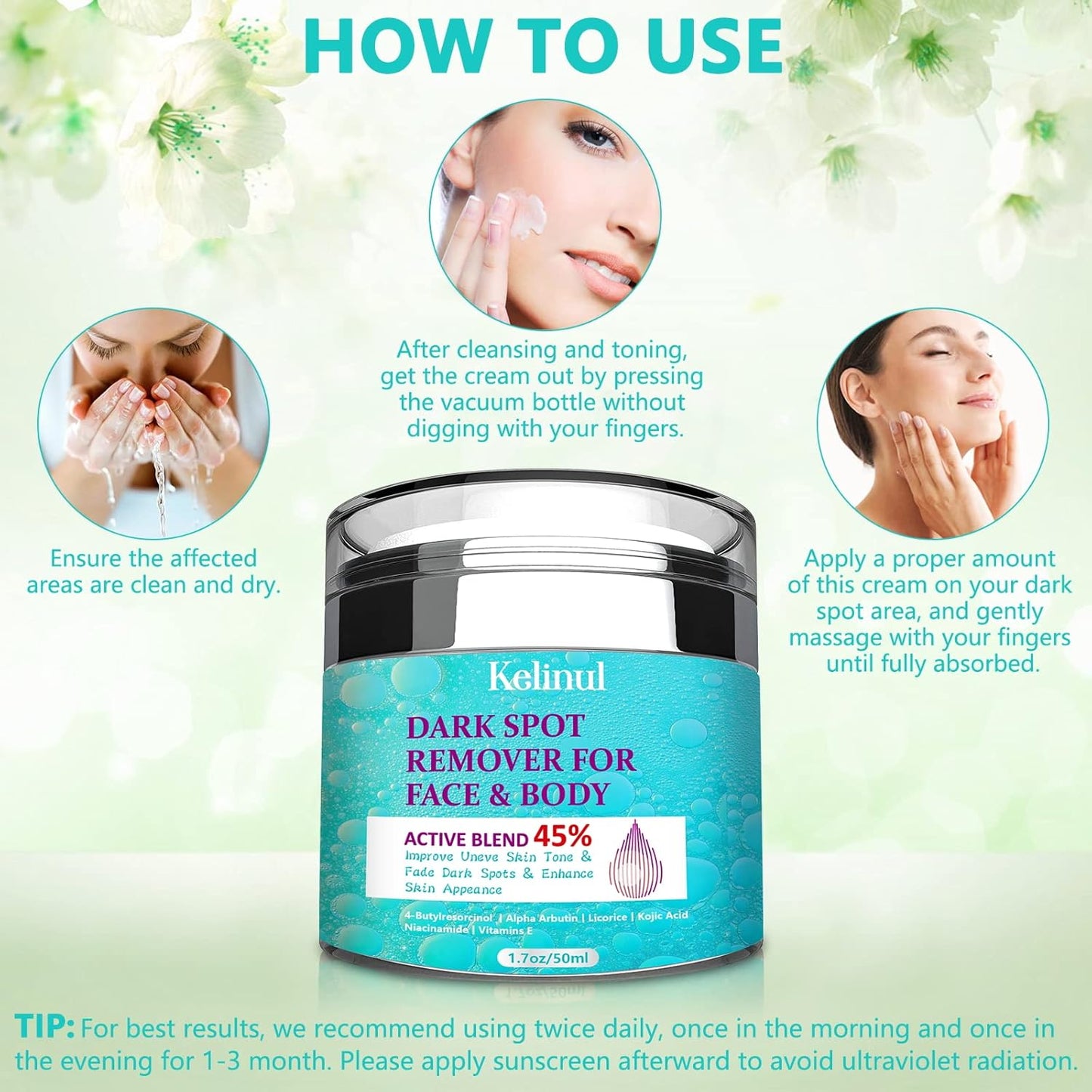 Dark Spot Remover for Face and Body – Fades Dark Spots, Acne Scars, Sun Damage & Uneven Tone – Fast Results with Advanced Ingredients (1.7 oz)