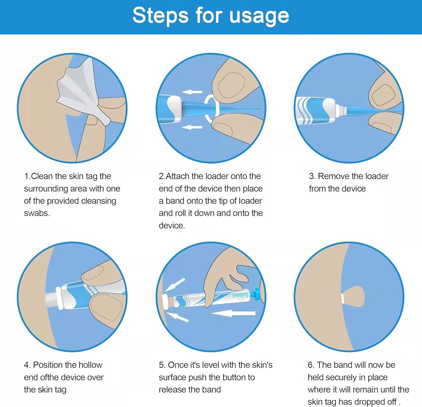 Kelinul Skin Tag Remover 2-in-1 Kit – Painless Removal for Small (2mm) to Large (8mm) Skin Tags – Includes 48 Bands & Precision Device – Safe for Most Skin Types