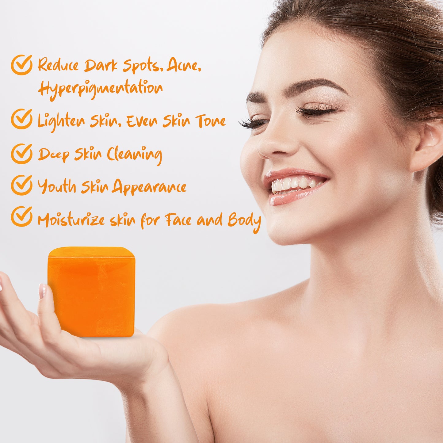 Kelinul Bath Soap Bar for Men and Women, Yellow and Orange 260g